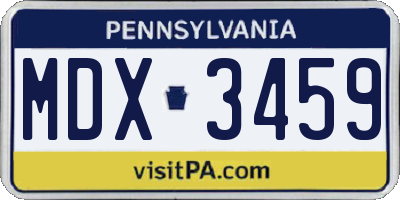 PA license plate MDX3459
