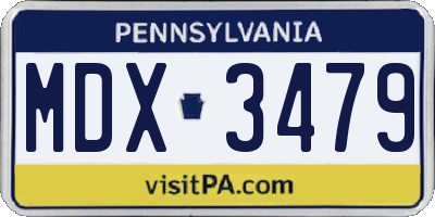 PA license plate MDX3479