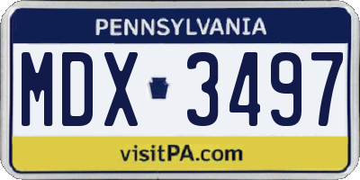 PA license plate MDX3497