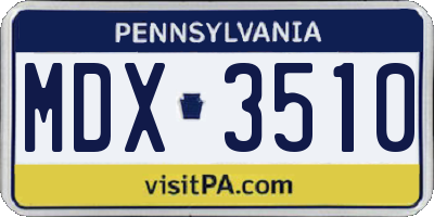 PA license plate MDX3510