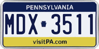 PA license plate MDX3511