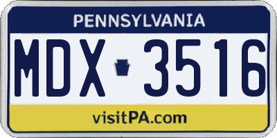 PA license plate MDX3516