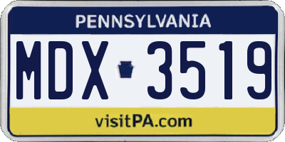 PA license plate MDX3519