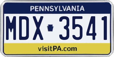 PA license plate MDX3541