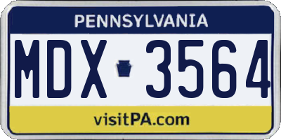 PA license plate MDX3564