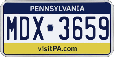 PA license plate MDX3659