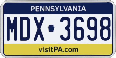 PA license plate MDX3698