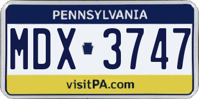 PA license plate MDX3747