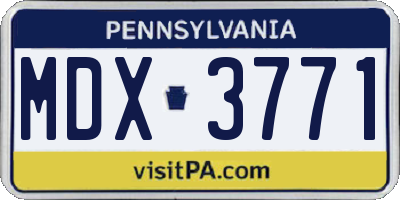 PA license plate MDX3771