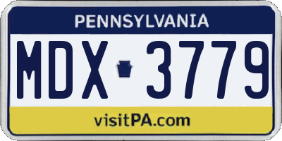 PA license plate MDX3779