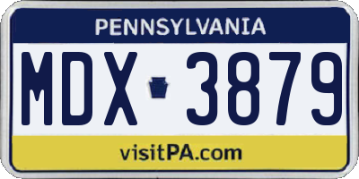 PA license plate MDX3879