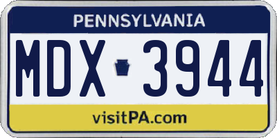 PA license plate MDX3944