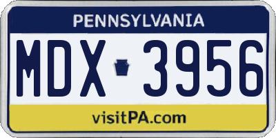 PA license plate MDX3956