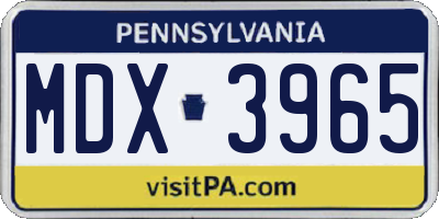 PA license plate MDX3965