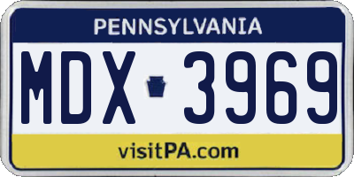 PA license plate MDX3969