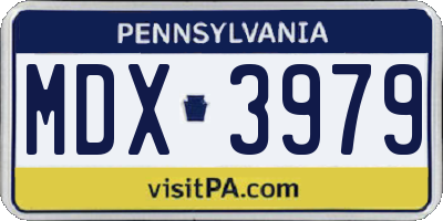 PA license plate MDX3979