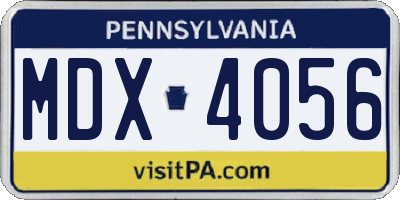 PA license plate MDX4056
