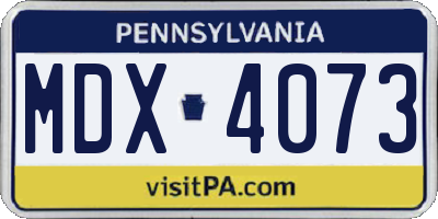 PA license plate MDX4073