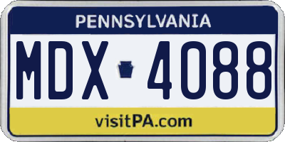 PA license plate MDX4088