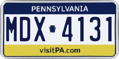 PA license plate MDX4131