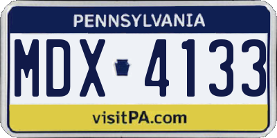 PA license plate MDX4133
