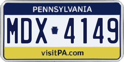 PA license plate MDX4149