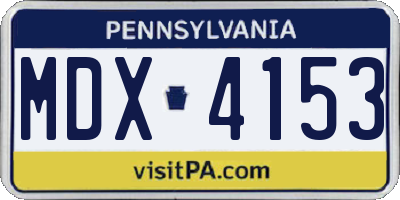 PA license plate MDX4153