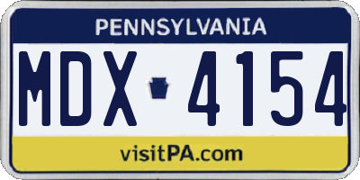 PA license plate MDX4154