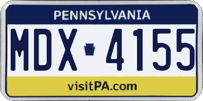 PA license plate MDX4155