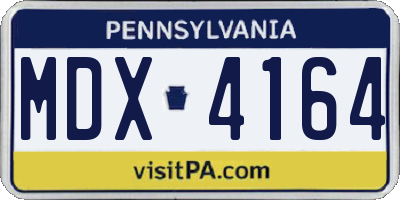PA license plate MDX4164