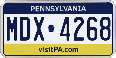 PA license plate MDX4268