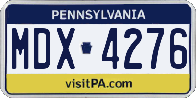 PA license plate MDX4276