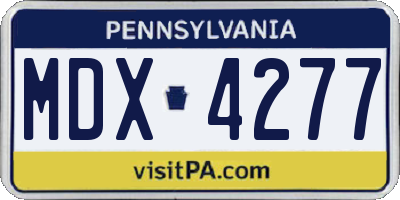 PA license plate MDX4277