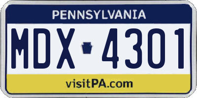 PA license plate MDX4301