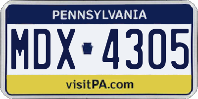 PA license plate MDX4305