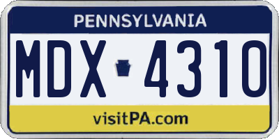PA license plate MDX4310
