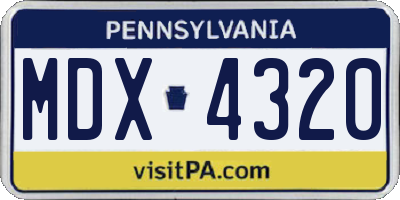 PA license plate MDX4320