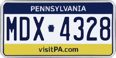 PA license plate MDX4328