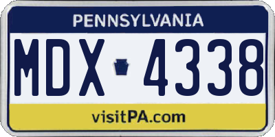 PA license plate MDX4338