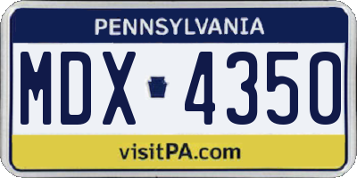 PA license plate MDX4350