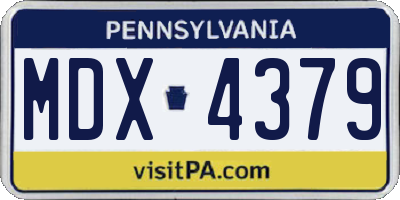 PA license plate MDX4379