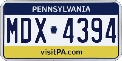 PA license plate MDX4394