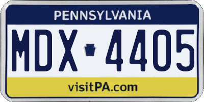 PA license plate MDX4405
