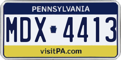 PA license plate MDX4413