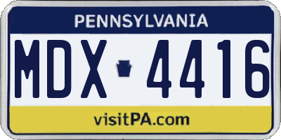 PA license plate MDX4416