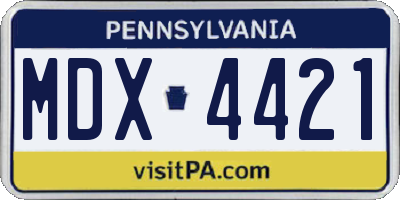 PA license plate MDX4421