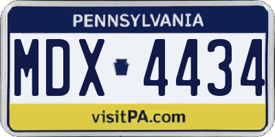 PA license plate MDX4434