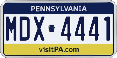 PA license plate MDX4441
