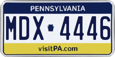PA license plate MDX4446