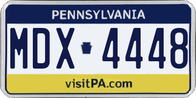 PA license plate MDX4448